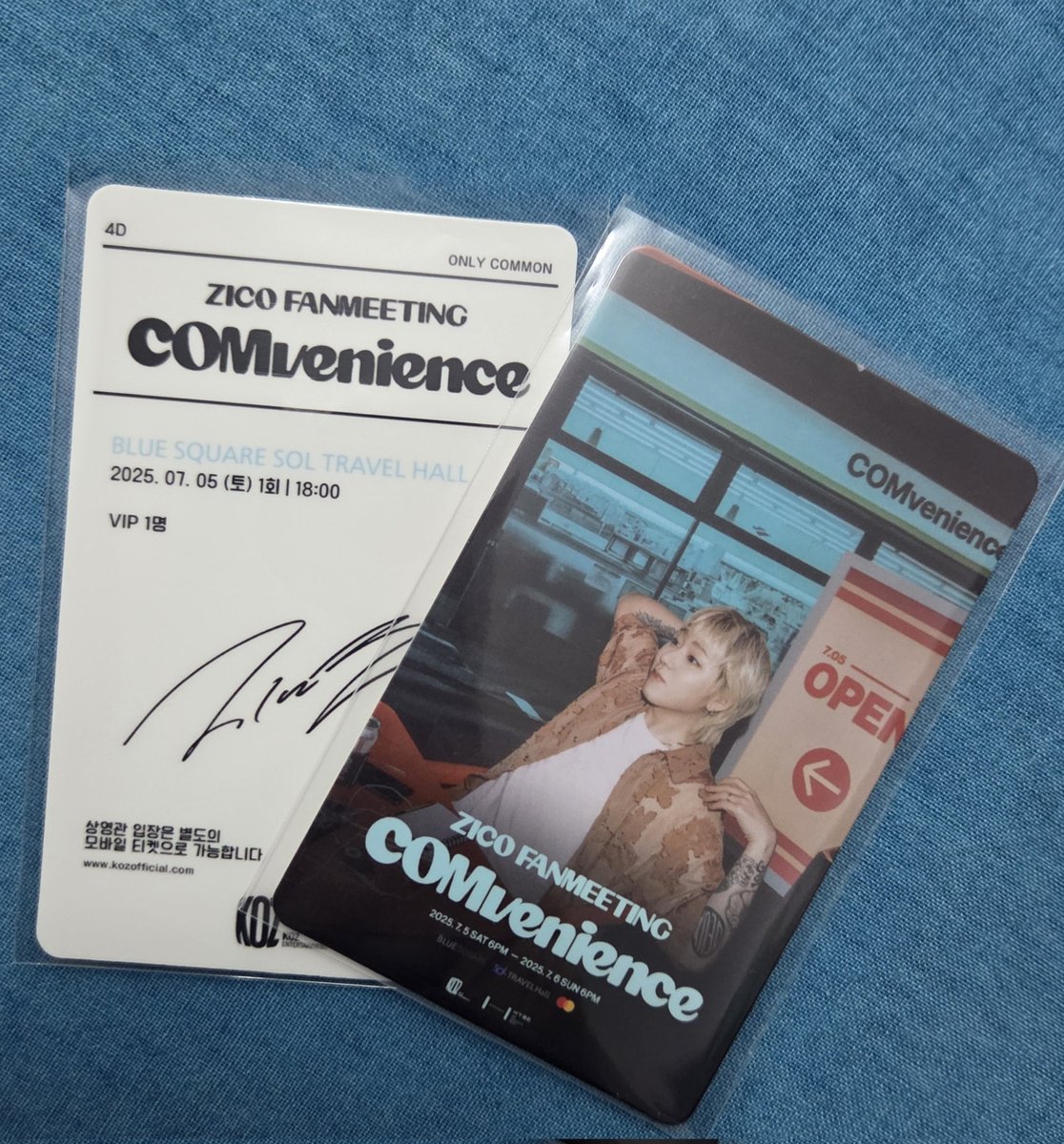 ZICO FANMEETING ▸ COMvenience ◂

˚ෆ*₊영화 포토티켓ver 포토카드 나눔˚ෆ*₊

💫일시: 25.07.05 (토)
💫인증: RT
💫수량: 50set 
💫장소: 추후공지

#ZICO #우지호 #지코 #나눔