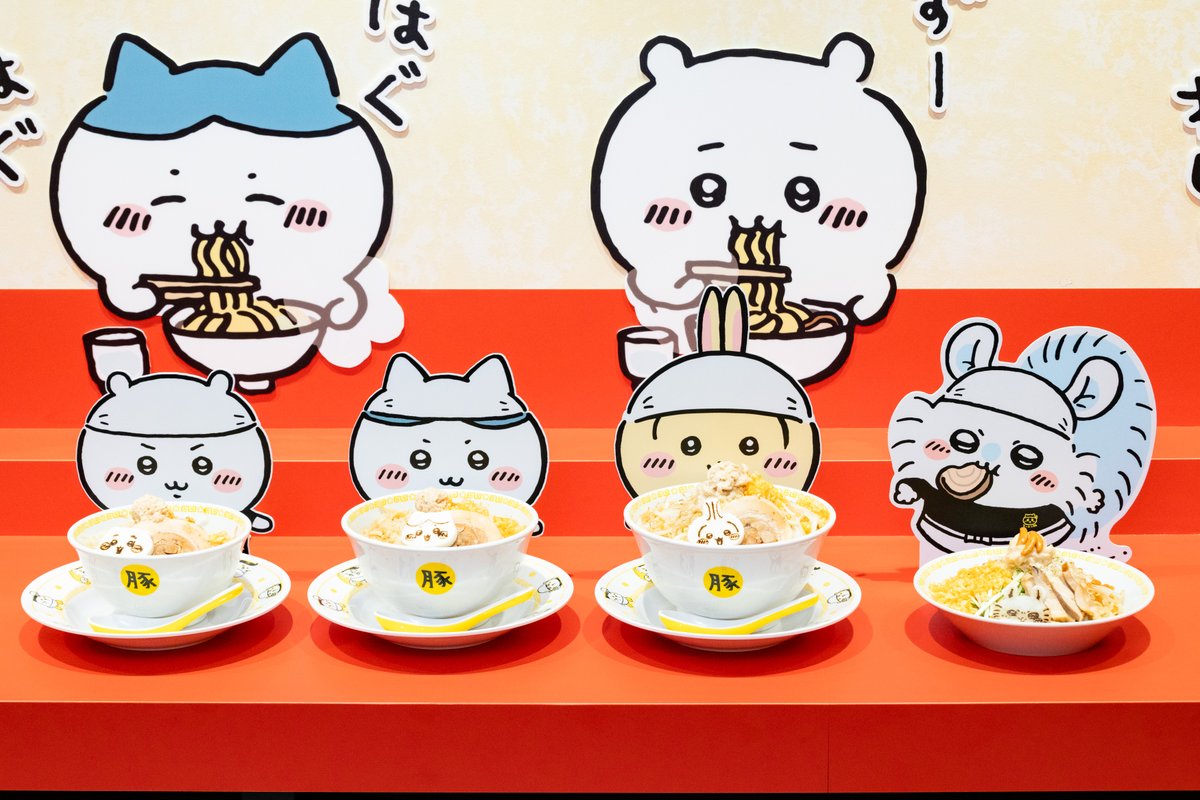 【📺TV放送のお知らせ】
明日6月21日（土）TBSテレビ「王様のブランチ」（9:30～14:00）内コーナー「トレンド部」にて
ちいかわラーメン豚をご紹介いただきます✨
藤森慎吾さん、オカリナさん、一ノ瀬颯さんが池袋店にご来店いただきました。