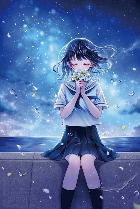 スターツ出版(野いちごジュニア文庫) 『海に願いを 風に祈りを そして君に誓いを』(著・汐見夏衛先生) 表紙・挿絵を担当させていただきました! 本日発売ですのでよろしくお願いします