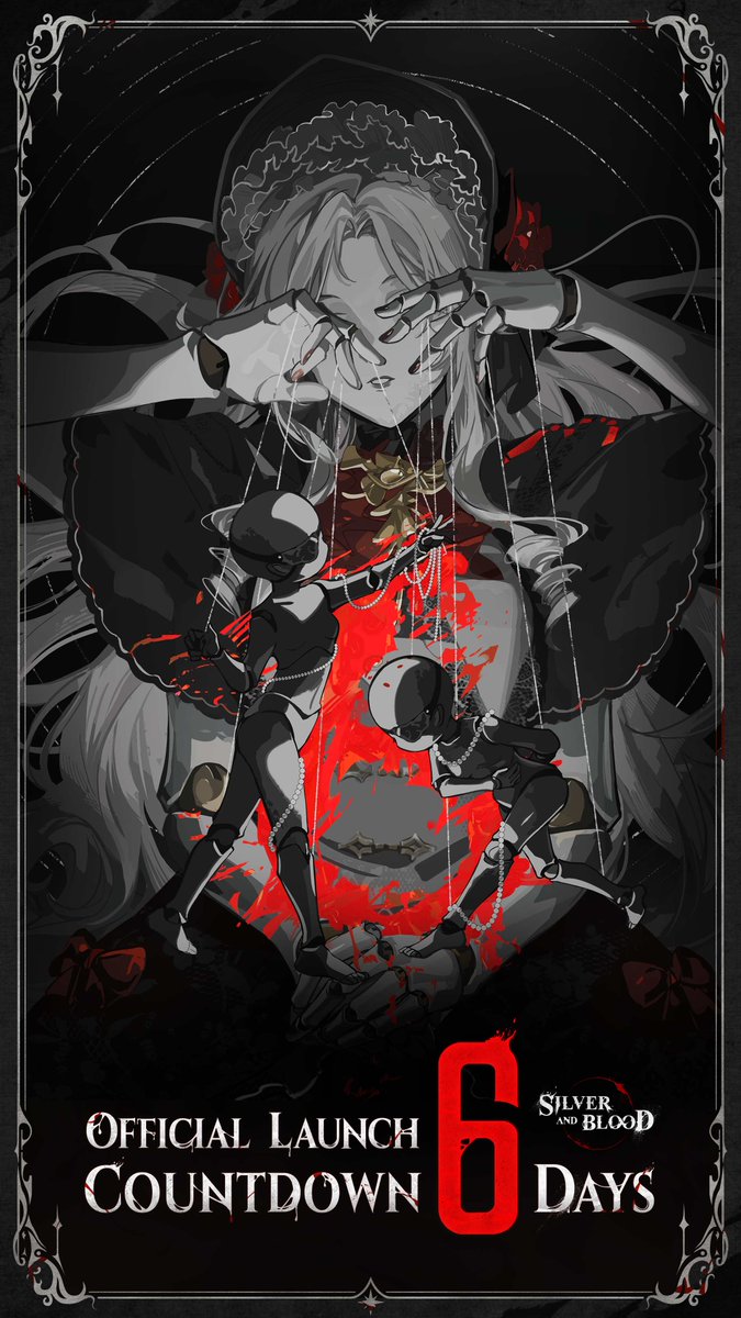 6 Days Until Official Launch | Their whispers echo.
Blood stirs with memories of the past.
Black Blood, Silver Blood, Crimson Blood...
Only six days remain. #SilverandBlood