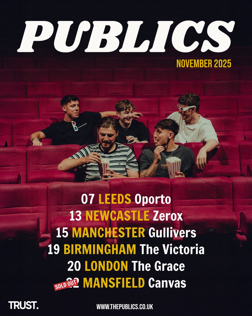 NOVEMBER TOUR 2025!!! 🚐

We’ll be heading out on tour this November, returning to some of our favourite cities across the UK. 

TICKETS ON-SALE NOW!🕺