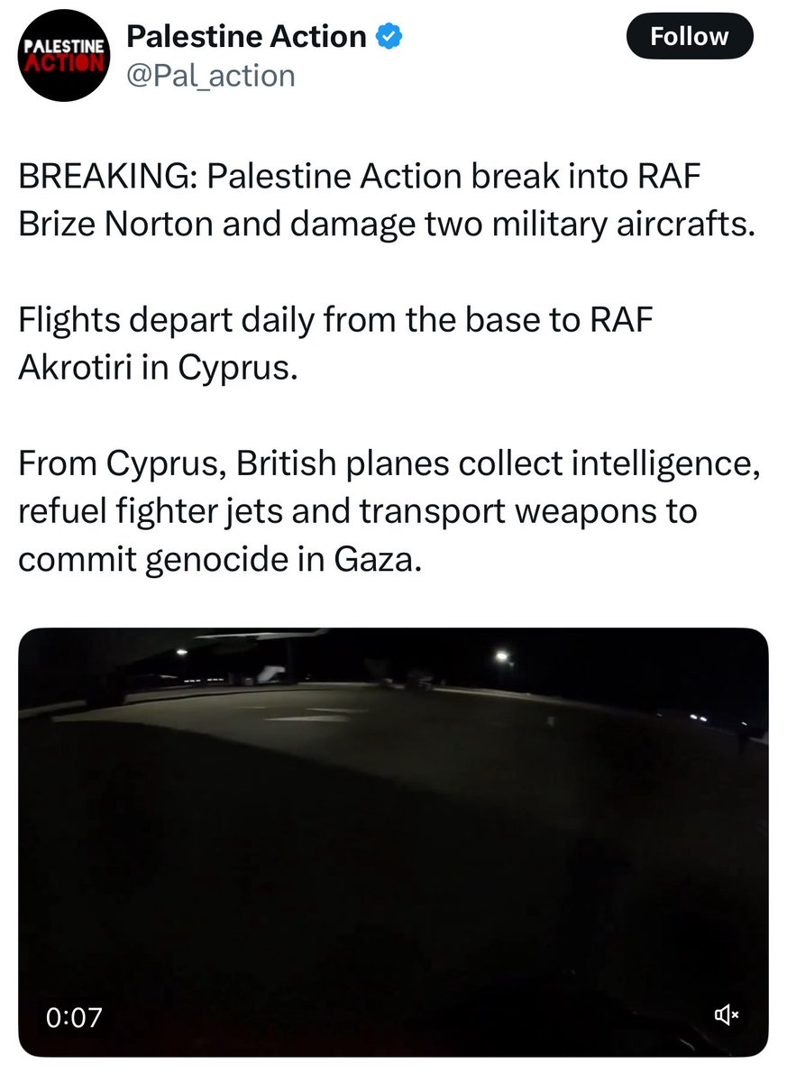 This is a Palestinian act of war against Great Britain

These planes may or may not help Israel (which they should because Israel is fighting jihadists that want to destroy Britain)

But these planes are YOUR planes

They are used to defend you against ALL your enemies in the