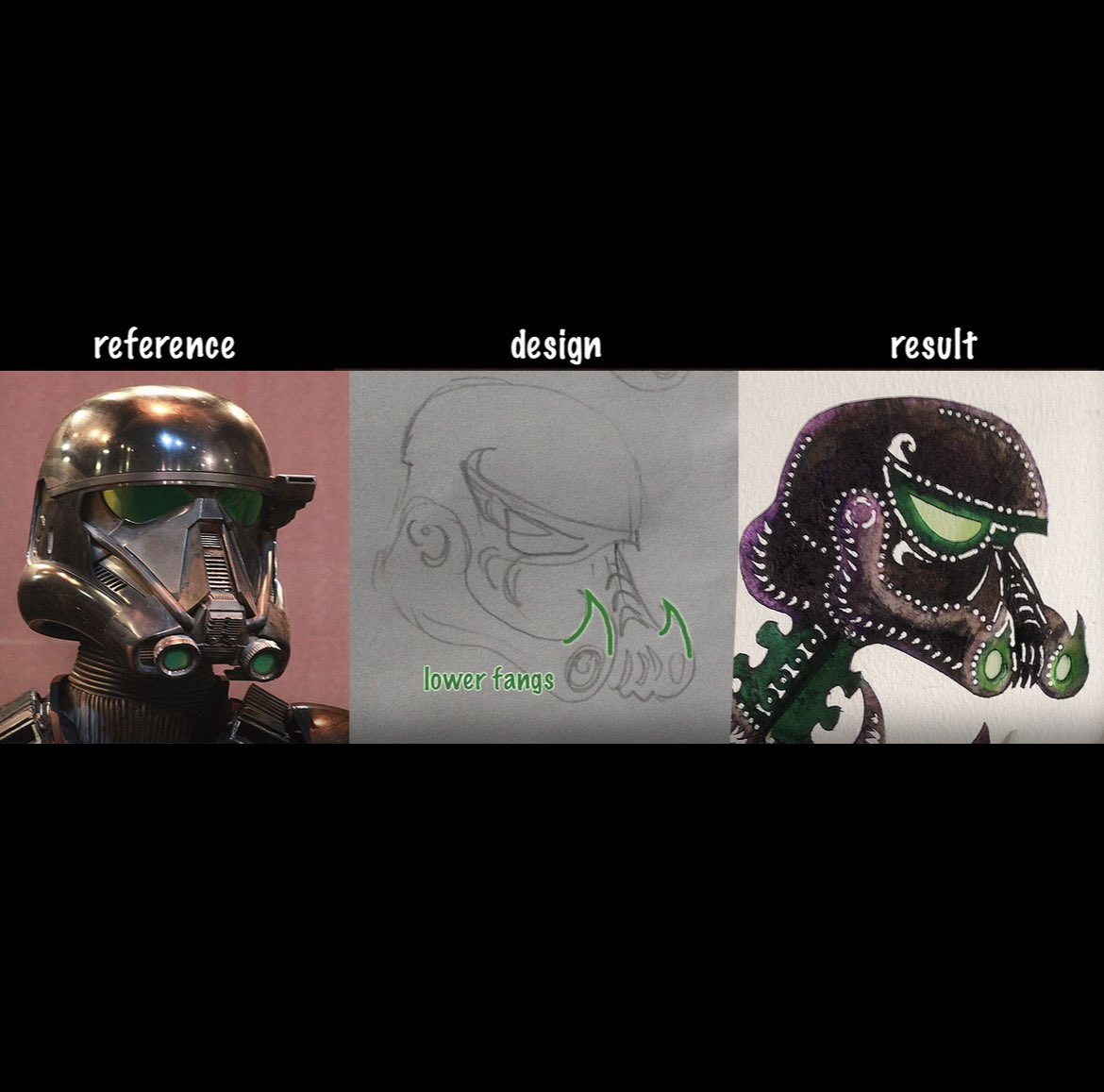 Design process of our <a href="/starwars/">Star Wars</a> #rogueone DEATH TROOPER inspired #wayangkulit / #shadowpuppet, we called them : Hulubalang Maut.

Puppet currently displayed at our gallery at @gmbb KL