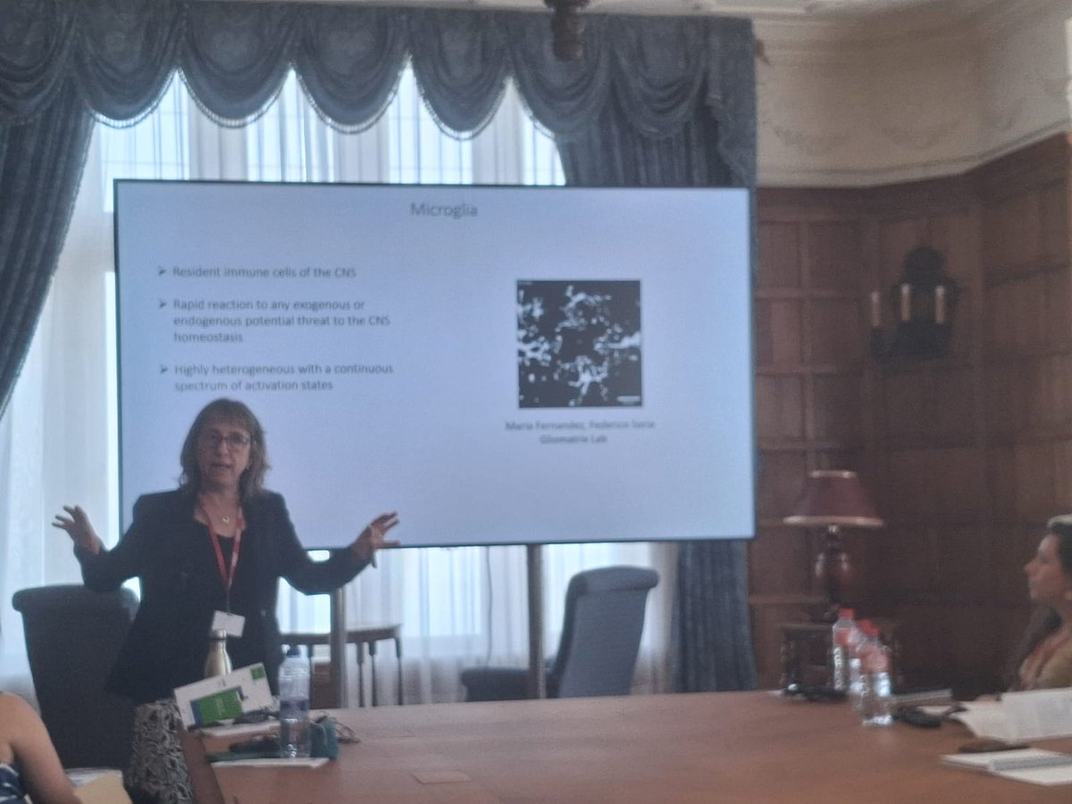 Tenemos el placer de tener a <a href="/LabDomercq/">Maria Domercq</a> en #EM_UIMP25 impartiendo una charla titulada "LA MICROGLÍA EN EL PUNTO DE MIRA: NUEVAS ESTRATEGIAS EXPERIMENTALES EN ESCLEROSIS MÚLTIPLE"
<a href="/UIMP/">UIMP</a> <a href="/upvehu/">UPV/EHU</a> #Achucarro <a href="/SENC_/">SENC</a>