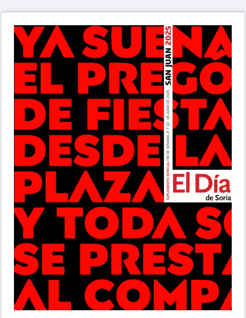 El Día de Soria (@eldiadesoria) on Twitter photo Este fin de semana con El Día de Soria Especial San Juan
#sanjuan #eldiadesoria #soria
<a href="/viveradiosoria/">Vive Radio Soria</a> <a href="/OCSoriaradio/">Onda Cero Soria</a> <a href="/la8soria/">La 8 Soria</a> <a href="/AlfonBlasco/">Alfonso Blasco Macarrón</a> Este fin de semana con El Día de Soria Especial San Juan
#sanjuan #eldiadesoria #soria
<a href="/viveradiosoria/">Vive Radio Soria</a> <a href="/OCSoriaradio/">Onda Cero Soria</a> <a href="/la8soria/">La 8 Soria</a> <a href="/AlfonBlasco/">Alfonso Blasco Macarrón</a>