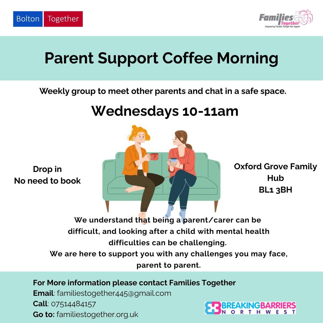 Our Parent Support Coffee Morning is running as usual on Wednesday morning.
If you need any support come along to join us from 10am.
#parentsupport #ithrive #peersupport #parenttoparent