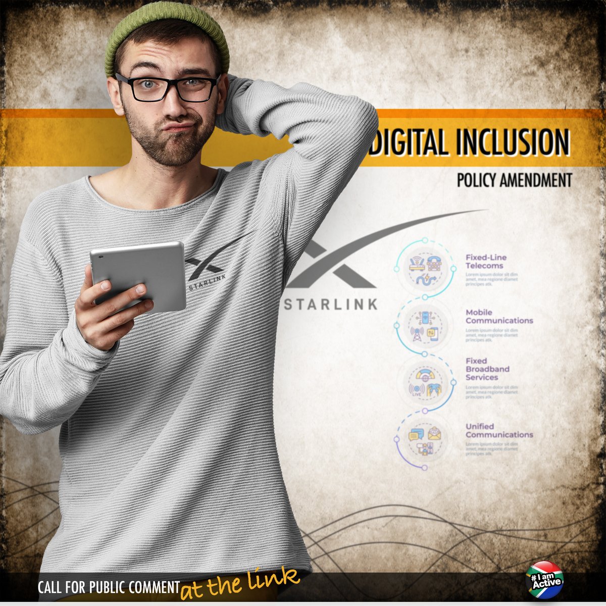 CALL FOR PUBLIC COMMENT AT THE LINK BELOW
This draft policy direction could be one to support as it removes BBBEE requirements and potentially clears the way for Elon Musk’s Starlink to operate locally.

South Africa’s transformation obligations and policies have seemed to stand