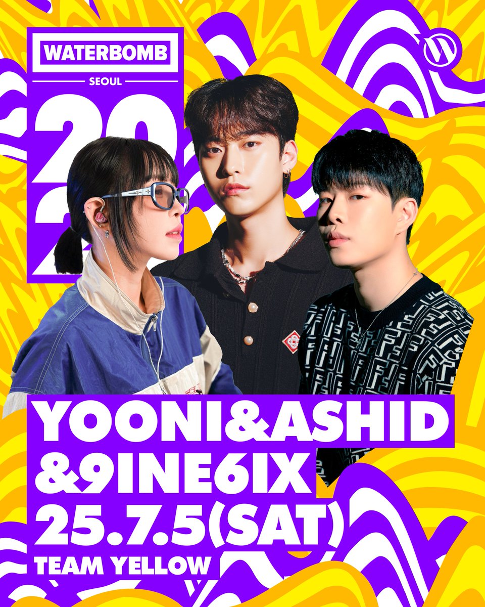 🟡YELLOW TEAM I 7.5(SAT)

EL CAPITXN, YOONI, ASHID, 9INE6IX

이번 여름 EDM 고삐 풀린다~😎
쉴 틈 없는 DJ 릴레이 무대💃
이런 무드, 워터밤 아니면 못 즐겨!!💥

WATERBOMB SEOUL 2025
✅날짜 : 2025년 7월 4일(금) ~ 6일(일)
✅장소 : 킨텍스 야외 글로벌 스테이지
✅티켓 구매 :