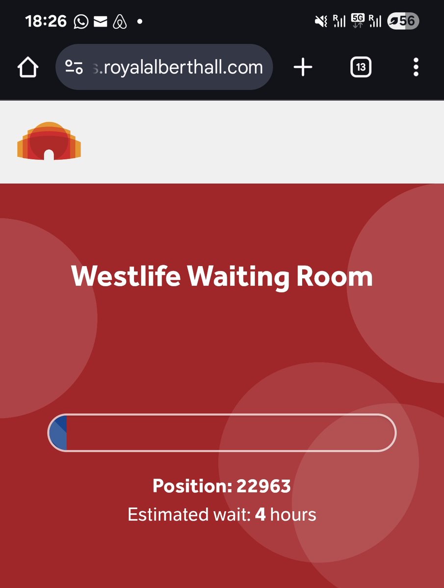 Are you joking? Since when has the waiting room been this long for Westlife?