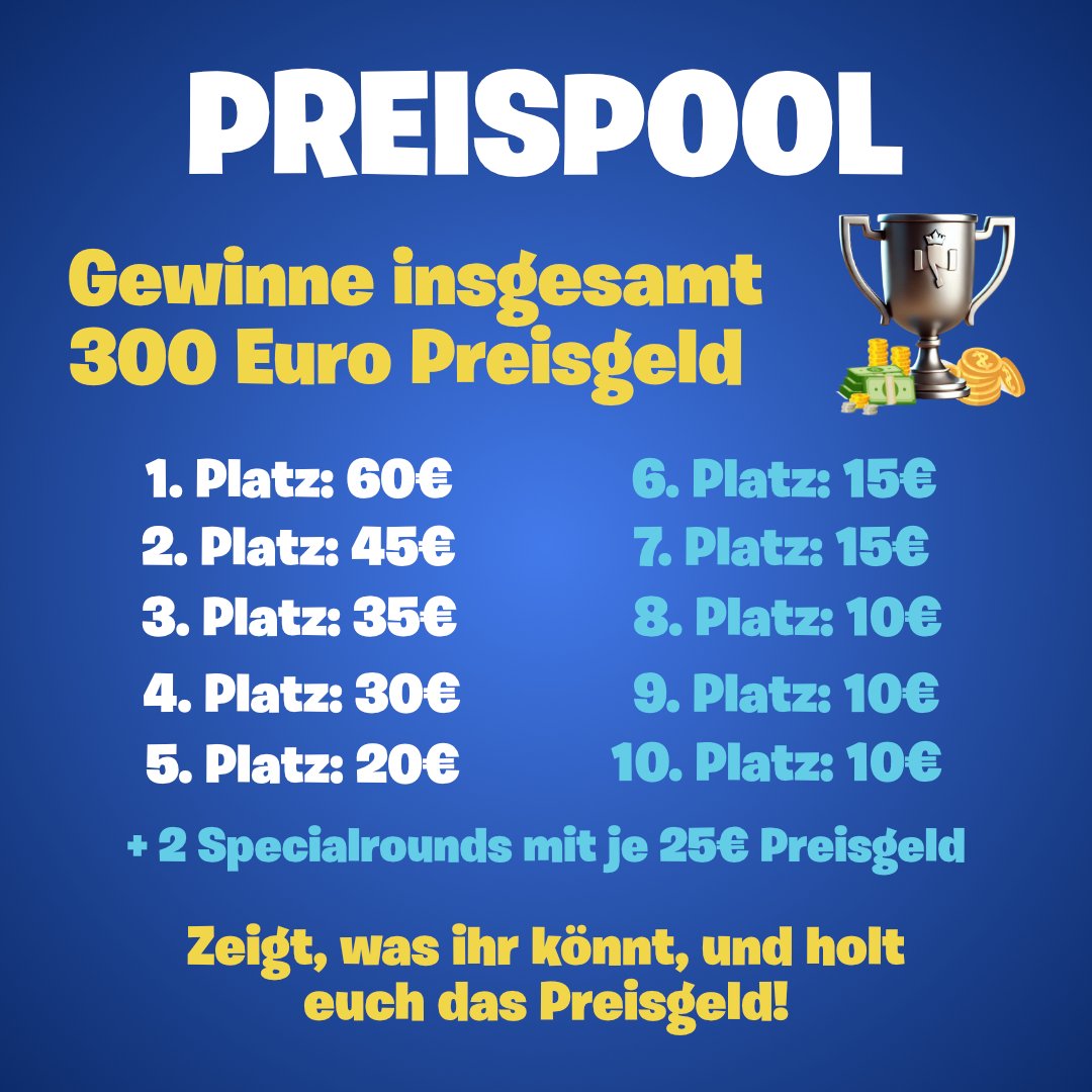 🧨 PHILZONEWARS – Turnierübersicht  

📅 Datum: 21.06. 
🕧 Uhrzeit: 18:00 Uhr 
🎮 Modus: Solo Zonewars 
🗺️ Map: Solo Zonewars Cup [4164-0809-2901] 
💰 Gesamtpreispool: 300 €  

250 € für das Finale  
50 € für die Special Rounds  

🧱 Turnierstruktur  

🟡 QUALIFIER (4x)