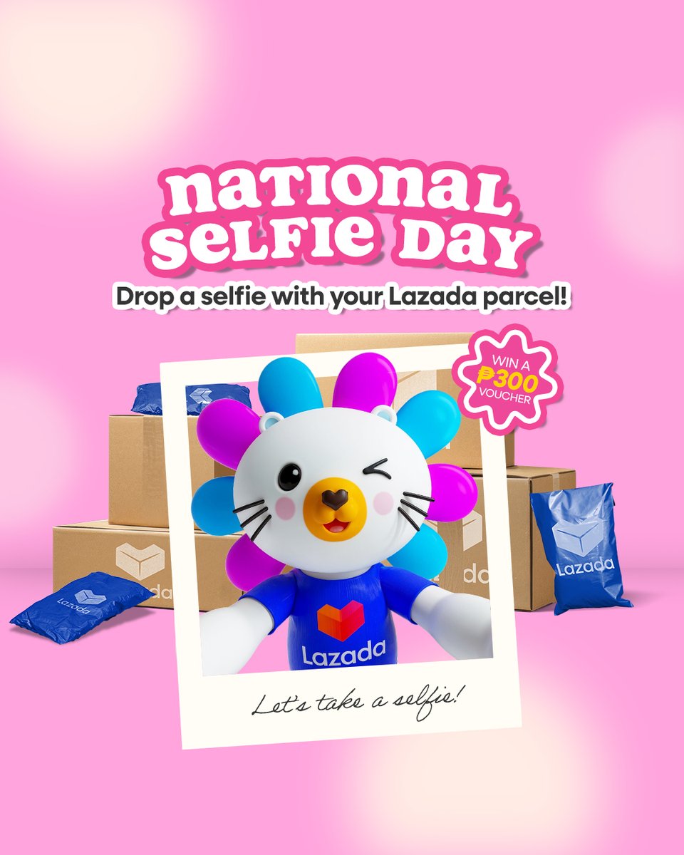 ✨ GIVEAWAY ALERT ✨
Win a ₱300 voucher

Today is #NationalSelfieDay! 🤳

Drop a selfie with your Lazada parcel and use #LazadaPH for a chance to win a ₱300 voucher! More entries, more shots at winning. Good luck! 😍
