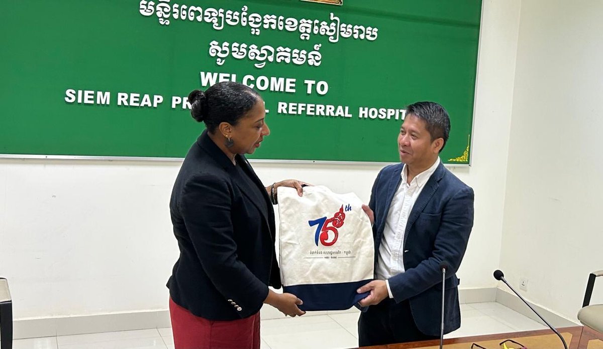 Congratulations to Siem Reap Provincial Referral Hospital Laboratory on becoming Cambodia’s first provincial laboratory to achieve ISO 15189 Plus™ accreditation, a gold standard for medical laboratory quality and competence.  Chargé d’Affaires Bridgette Walker visited the lab to