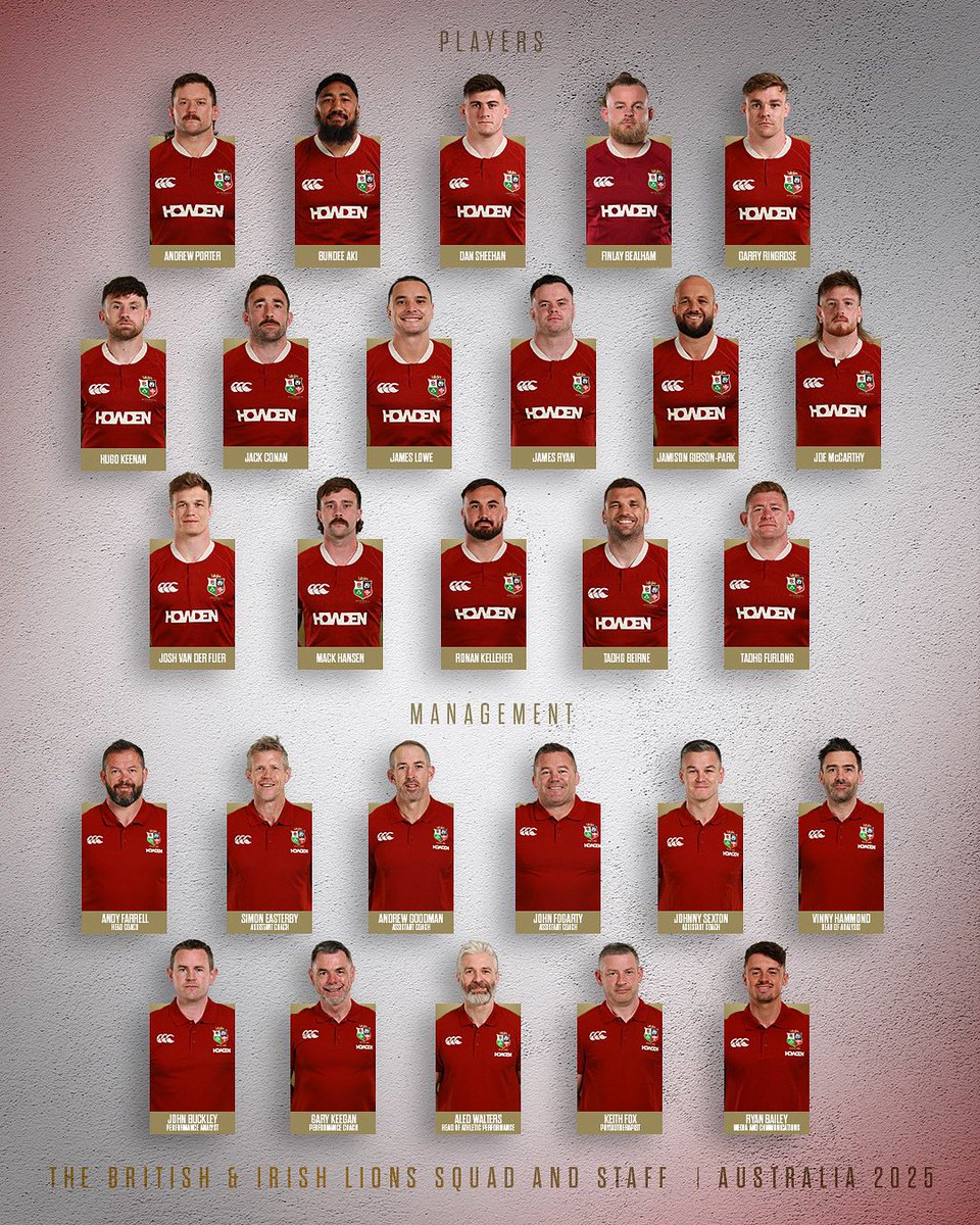 Wishing all our Ireland players and management the very best of luck on the Lions Tour! 🦁

#Lions2025