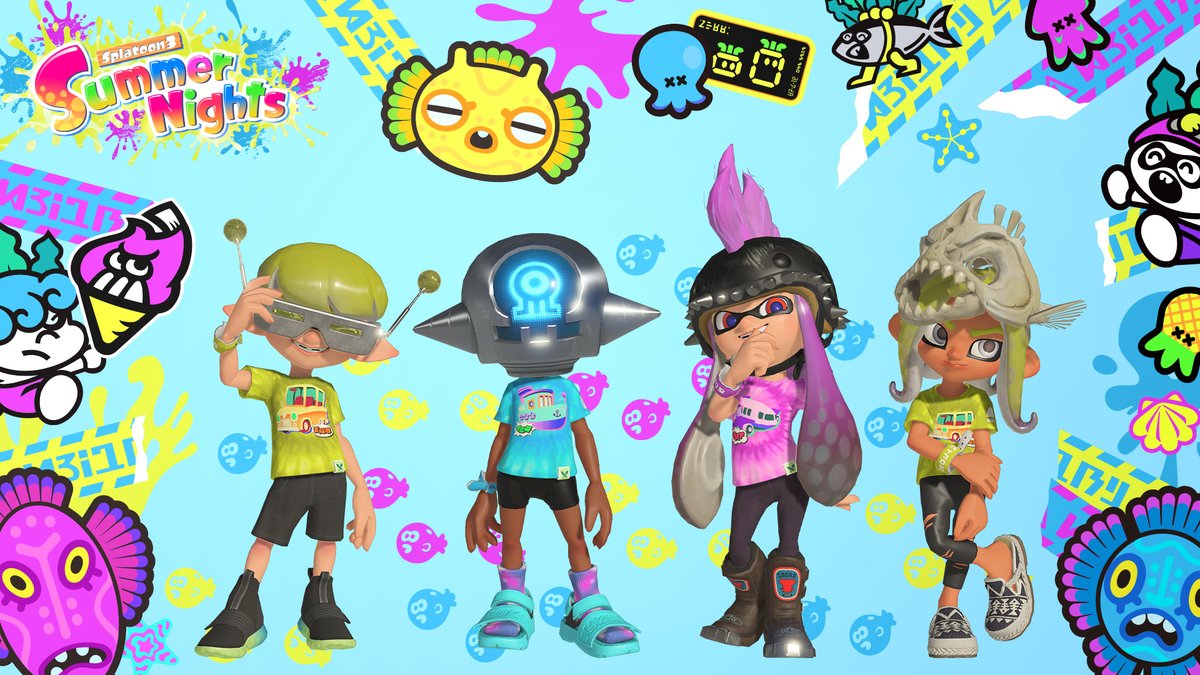 Splatoon_FRA's tweet image. Ces équipements de Splatoon 2 font leur retour pour ce nouveau festival Summer Nights de #Splatoon3 !
Rendez-vous dans la chaîne « Splatoon 3 Rapport du laboratoire de recherche sur les calamars » de votre console pour les récupérer !