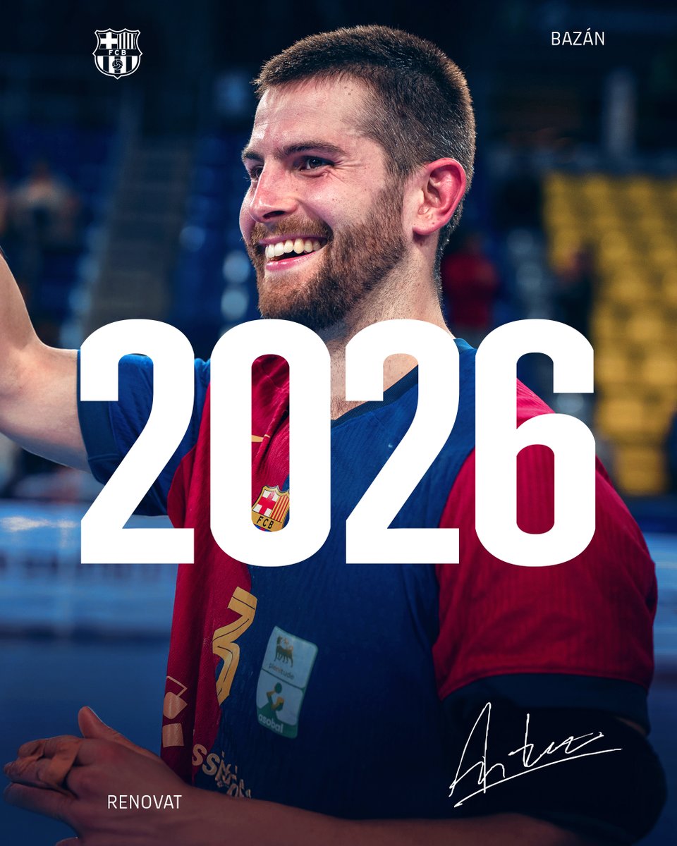 ✍️ 𝐁𝐚𝐳𝐚́𝐧 𝐚𝐦𝐩𝐥𝐢𝐚 𝐞𝐥 𝐬𝐞𝐮 𝐯𝐢𝐧𝐜𝐥𝐞 𝐚𝐦𝐛 𝐞𝐥 𝐁𝐚𝐫𝐜̧𝐚 𝐟𝐢𝐧𝐬 𝐚𝐥 𝟐𝟎𝟐𝟔

🔗 El pivot complirà la seva segona temporada de blaugrana: barca.link/Kz9K50WcINL