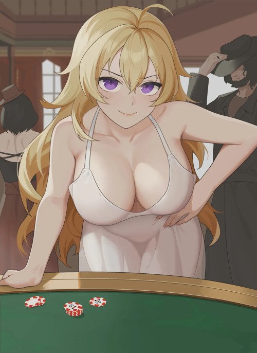 "Wanna test your luck? If you win I'll do whatever you want, what do ya' say darling~" 

#LewdRP #OpenRp #DmMe #female #rwby #rwbyrp #YangXiaoLong