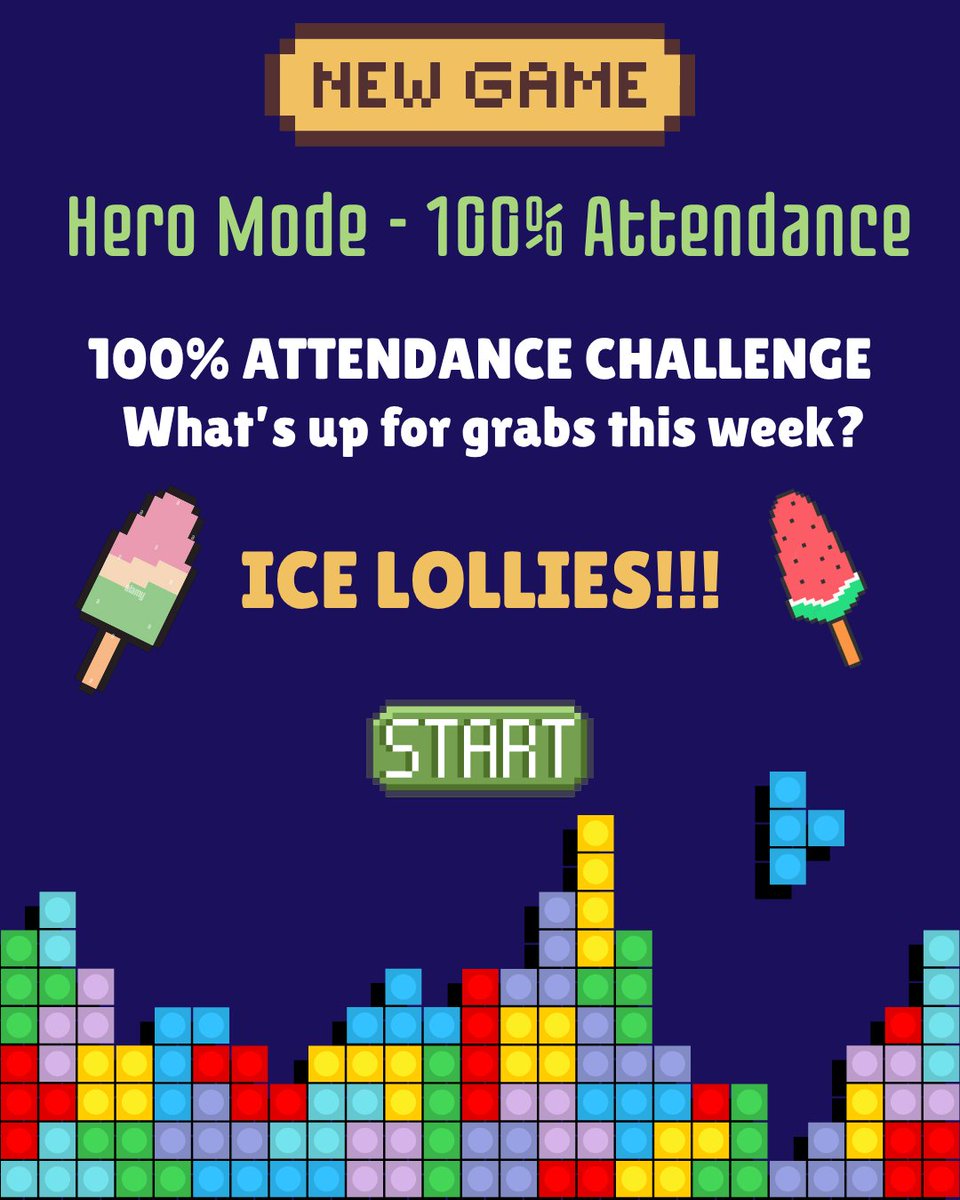 🎯 WEEK 3 - 100% ATTENDANCE CHALLENGE! 🎯

📅 Be in every day this week
📌 100% Attendance = PRIZE!
👀 What’s up for grabs?
🍭 ICE LOLLIES for every pupil who’s in school every day this week!

Show up, join in, &amp; claim your treat!

💪 Attendance matters - you’ve got this, EPC!