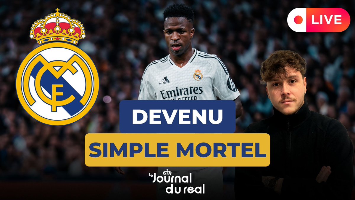 🚨 LIVE du JDR sur YouTube et Twitch à 12h ! 

Objectif : faire le point sur la situation de Vinicius Jr., analyse de l’entraînement d’hier et revenir sur les inquiétudes autour de Kylian Mbappé ! 

➡️ youtube.com/live/Eub_t9wgG…

➡️ m.twitch.tv/lejournaldurea…