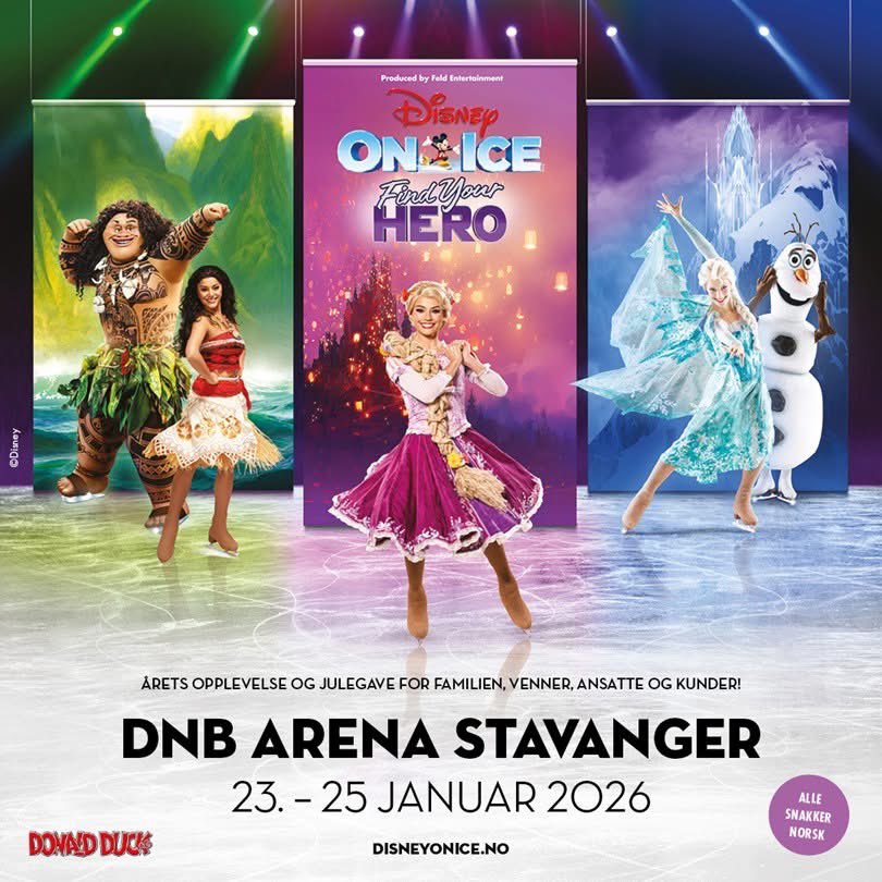 DNB Arena (@dnb_arena) on Twitter photo Disney On Ice er tilbake i 2026! 😍
Bli med Mikke på eventyr, opplev Mirabel og familien fra Encanto, seil av sted med Vaiana, utforsk med Belle og syng med Rapunsel. Bare for å nevne noen av de mange karakterene som kommer til byen januar 2026.
Billettsalget starter 22 august! Disney On Ice er tilbake i 2026! 😍
Bli med Mikke på eventyr, opplev Mirabel og familien fra Encanto, seil av sted med Vaiana, utforsk med Belle og syng med Rapunsel. Bare for å nevne noen av de mange karakterene som kommer til byen januar 2026.
Billettsalget starter 22 august!