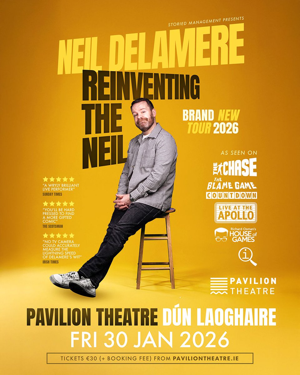 Pavilion Theatre (@paviliontheatre) on Twitter photo ๐ฃ ON SALE: Neil Delamere - Reinventing the Neil
Join the star of the Blame Game, Live at the Apollo, QI and Celebrity Chase as he ponders the eternal question, if it ainโt broke should he fix it? <a href="/neildelamere/">Neil Delamere</a>
Fri 30 Jan, 8pm | Book now: buff.ly/zbnOikb ๐ฃ ON SALE: Neil Delamere - Reinventing the Neil
Join the star of the Blame Game, Live at the Apollo, QI and Celebrity Chase as he ponders the eternal question, if it ainโt broke should he fix it? <a href="/neildelamere/">Neil Delamere</a>
Fri 30 Jan, 8pm | Book now: buff.ly/zbnOikb
