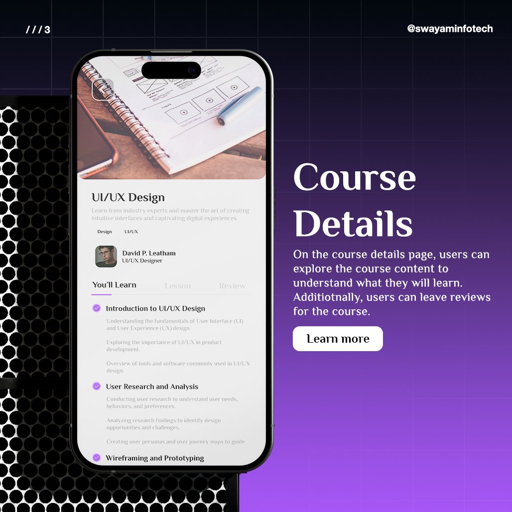 swayaminfotech's tweet image. Explore the power of online learning with our e-learning app💻. Introducing the Smart Learn Video Application, an innovative e-learning platform🌐. 
.
🌐Visit: swayaminfotech.com/smart-learn-vi… 
.
#elearningappdevelopment #elearningvideoapp #smartlearnapp #learningapp #swayaminfotech