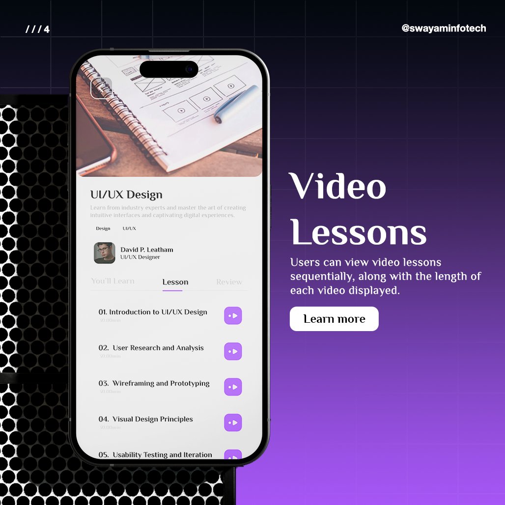 swayaminfotech's tweet image. Explore the power of online learning with our e-learning app💻. Introducing the Smart Learn Video Application, an innovative e-learning platform🌐. 
.
🌐Visit: swayaminfotech.com/smart-learn-vi… 
.
#elearningappdevelopment #elearningvideoapp #smartlearnapp #learningapp #swayaminfotech