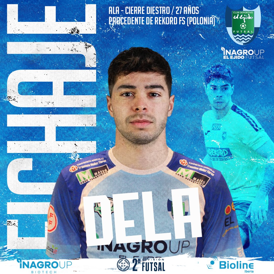 💣FICHAJE| Inagroup El Ejido Futsal ficha a Daniel De la Peña Sánchez Pacheco "Dela"

🔝Ala-Cierre diestro procedente del Rekord FS (Polonia)🇵🇱 donde causó sensación en Champions

Bienvenido <a href="/DaniDela10/">Daniel de la Peña</a> !!💪💙

ℹ️ Más info:
🔗 cdelejidofutsal.com/inagroup-el-ej…

#Inagroup #Temporada2025_26