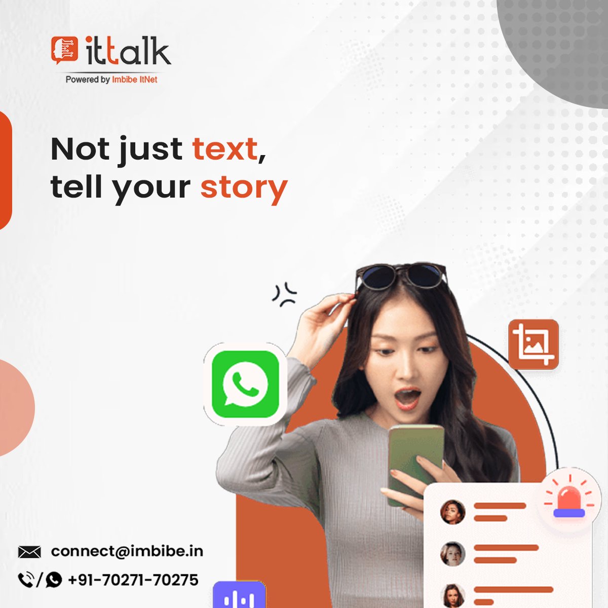 ImbibeItTalk's tweet image. Share product videos, customer testimonials, catalogs, and more — all through one.

Call us @ 70271-70275

#MediaMatters #WhatsAppMarketing #RichContent #EngageBetter #VideoSells #WhatsAppBusinessAPI #whatsappbusiness #WhatsAppAutomation