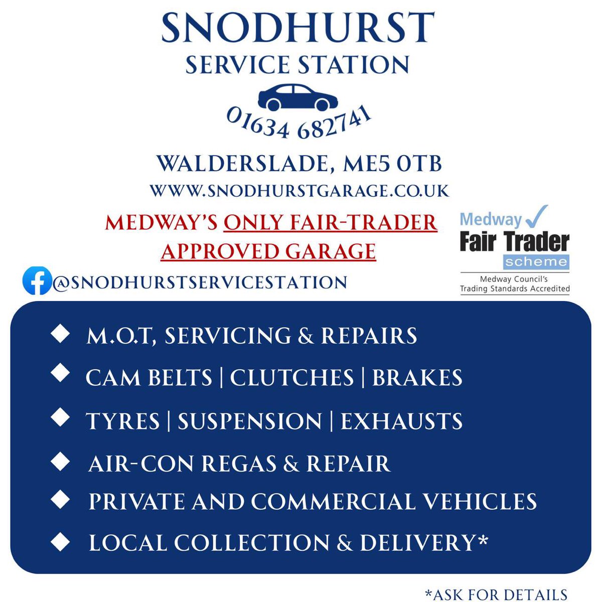 Need your air-con re-gassed? For that and all your other car/van needs…. #Medway <a href="/TVFTM/">The View From The Medway Fancast</a>