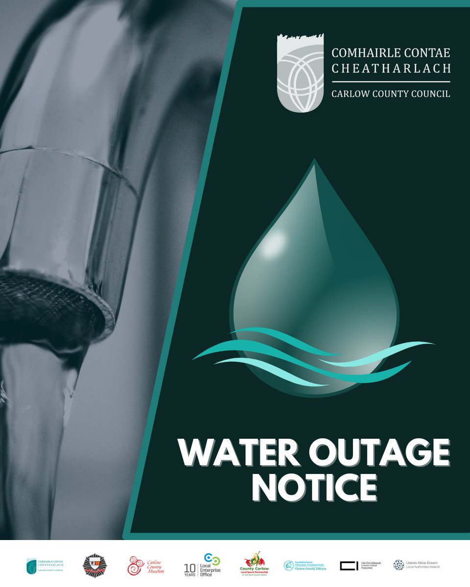 Due to emergency works, the water serving Gilbertstown, Ballynunnery, Kilcoole, Templepeter and surrounding areas will be affected with immediate effect until 3pm, today 20th June 2025.
For enquiries, please contact the Uisce Eireann customer care phone line on 1800 278 278