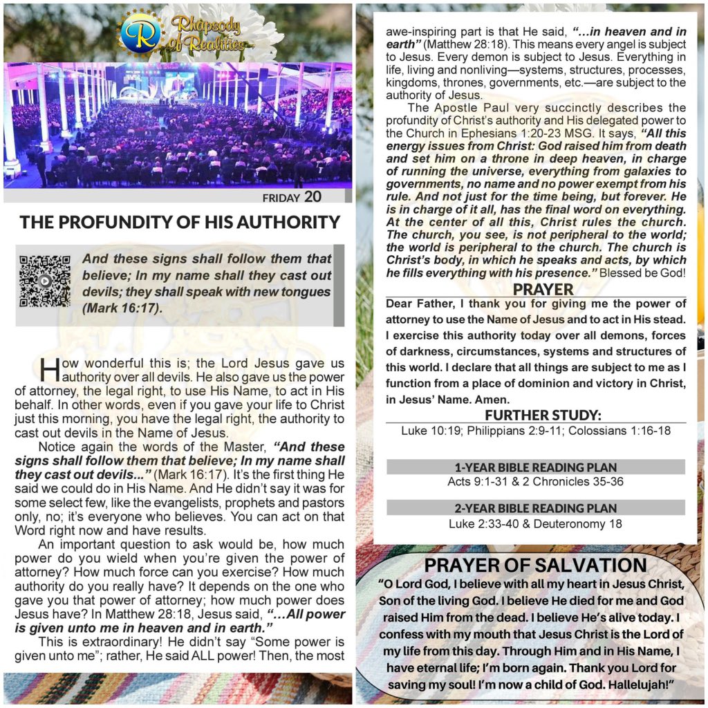 Dear Father, thank you for giving me the power of attorney to use the name of Jesus