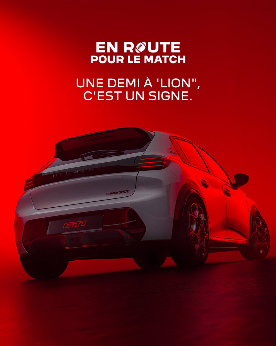 Direction Lyon pour la demi-finale ! 🔴⚫️
Le Stade Toulousain joue sa place en finale, et Peugeot, fier partenaire du club, est plus que jamais à ses côtés.

Venez soutenir nos Lions jusqu’au dernier coup de sifflet ce soir à 21h05. 

#EnRoutePourLeMatch #Peugeot #StadeToulousain