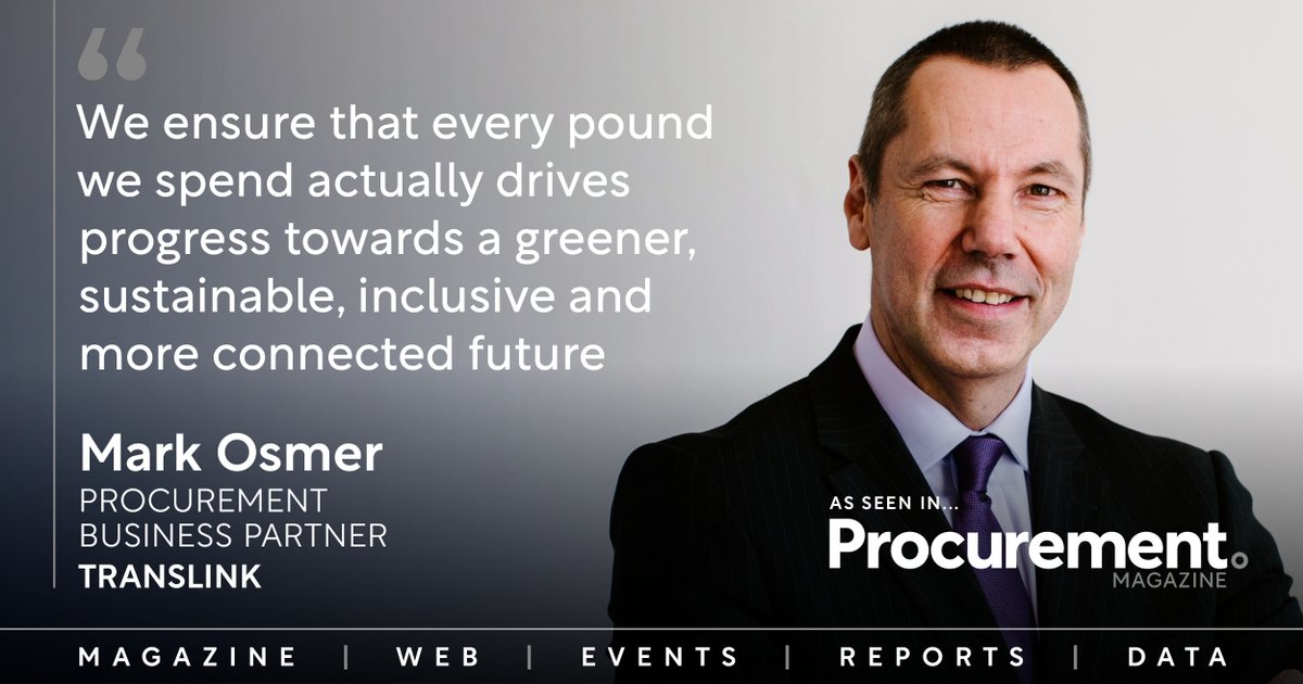 “A plan rarely survives contact with the market, but a well-thought-out strategy does.”

 Mark Osmer of <a href="/Translink_NI/">Translink</a> shares the mindset behind impactful procurement. 

Discover more here: procurementmag.com/brochure/trans…

#PublicProcurement #StrategicThinking