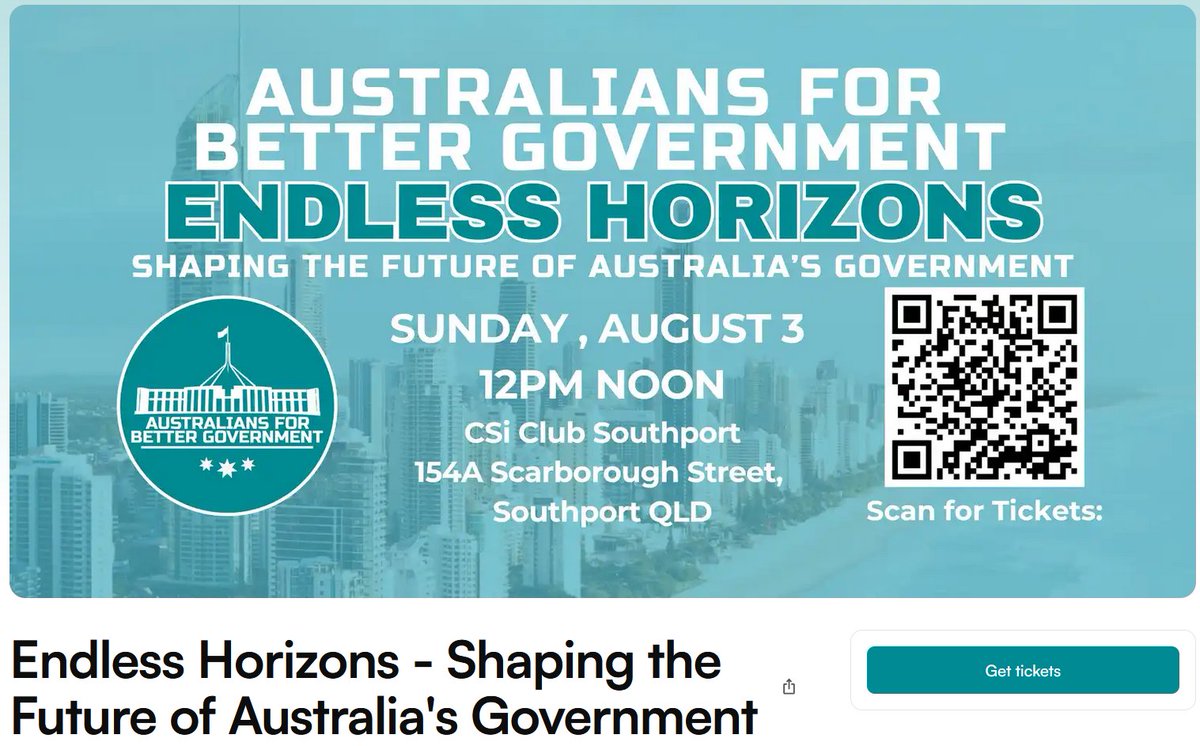 Mark Neugebauer ✝️ Ephesians 6:12 ✝️ (@markneugebaue13) on Twitter photo Tickets - events.humanitix.com/abghorizons
Join <a href="/austforbetter/">Australians for Better Government</a> for a groundbreaking event that will redefine Australia’s path forward. Endless Horizons is a dynamic summit bringing together visionaries, policymakers, Constitutional experts, and engaged citizens to explore bold ideas Tickets - events.humanitix.com/abghorizons
Join <a href="/austforbetter/">Australians for Better Government</a> for a groundbreaking event that will redefine Australia’s path forward. Endless Horizons is a dynamic summit bringing together visionaries, policymakers, Constitutional experts, and engaged citizens to explore bold ideas
