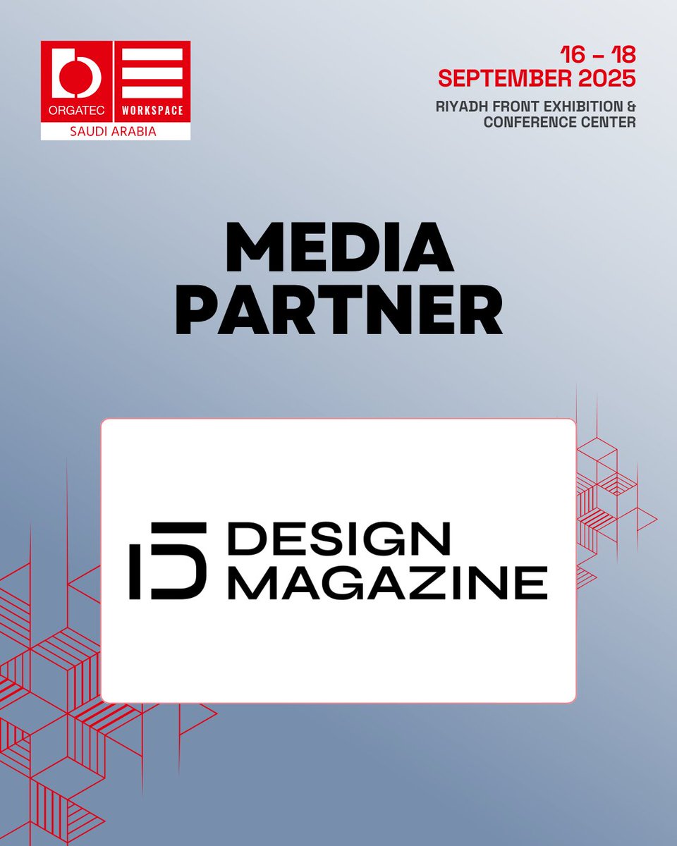 OrgatecSaudi's tweet image. Design meets impact with our newest Media Partner @d5designmag  

D5 MAG is a trusted source for bold ideas, sustainable projects, and innovative trends across the design spectrum. 

We&apos;re excited to have them on board!
#OrgatecWorkspaceKSA #D5MAG #MediaPartner #WorkspaceDesign