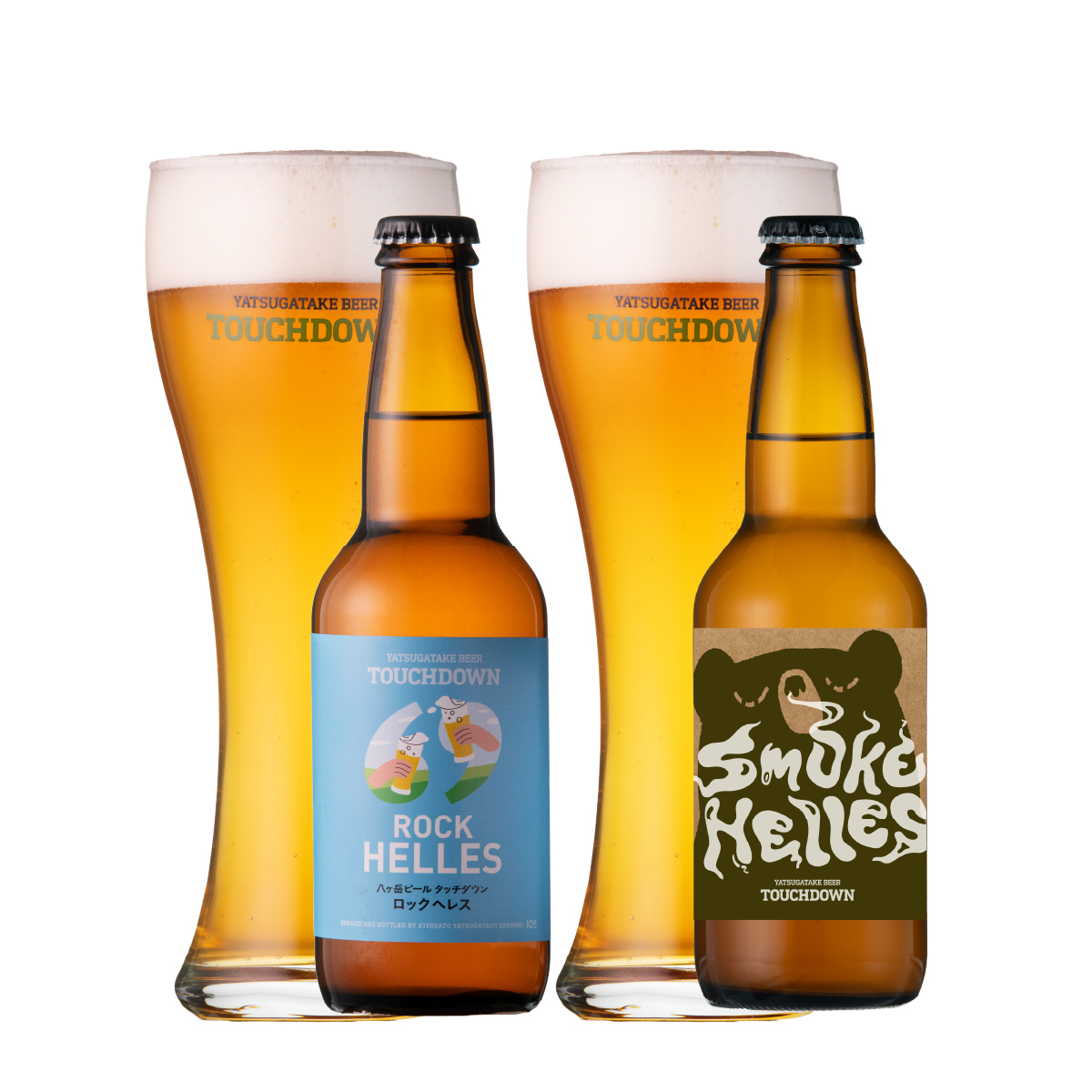 限定ビール「ROCK HELLES（ロックヘレス）」と「ROCK SMOKE HELLES（ロックスモークヘレス）」発売！ 豊かなモルトフレーバーが際立つ王道のジャーマンラガー！ 後者は燻製麦芽を使った“スモークビール”で、燻製食品との相性も最高です🥰 yatsugatake-beer.com #クラフトビール #八ヶ岳ビール