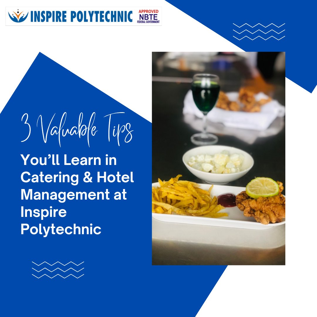 inspirevocation's tweet photo. Thinking about turning your passion for food and hospitality into a successful career? At inspire polytechnic, our catering &amp; Hotel Management program gives you the practical skills and knowledge to thrive in the industry!

#inspirepolytechnic #cateringschool #hotelmanagement https://t.co/jL5kJxTq2o