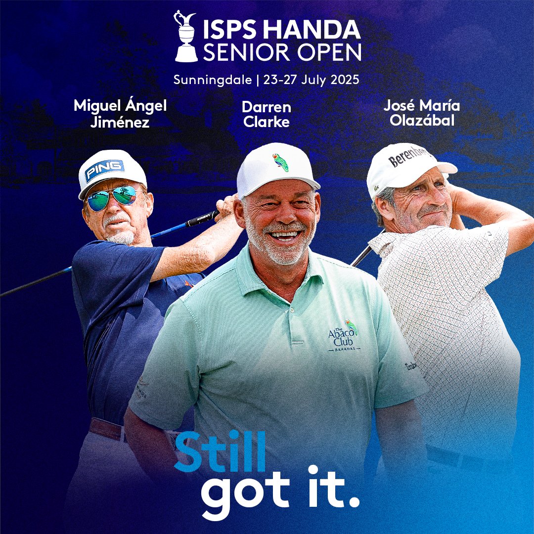 euLegendsTour's tweet photo. The stars keep coming ⭐️
Clarke, Jiménez & Olazábal confirmed for this year’s ISPS HANDA Senior Open at Sunningdale GC ⛳️
📅 24–27 July
🎟️ Tickets: https://t.co/D2XjKVOIKh
#ISPSHandaSeniorOpen #euLegendsTour #GolfLegends #SeniorMajor #Sunningdale https://t.co/tNS1mPLe8h