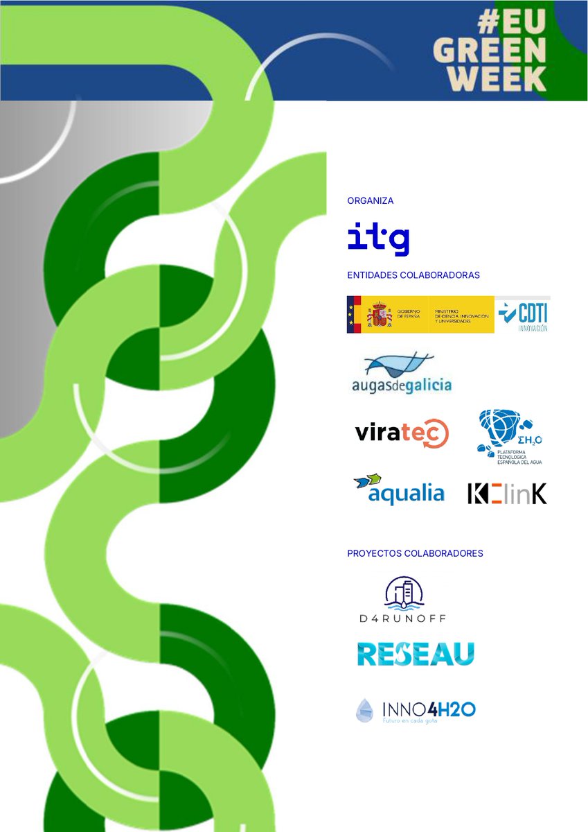LIFEreseau's tweet image. We are delighted to support the workshop “Digitalisation, Urban #Water Cycle and Resilience”, organised by ITG on 26 June in A Coruña (Spain) as part of the #EUGreenWeek 2025.
✍️Register now: forms.office.com/e/gz4kaUjJZ3
@LIFEprogramme