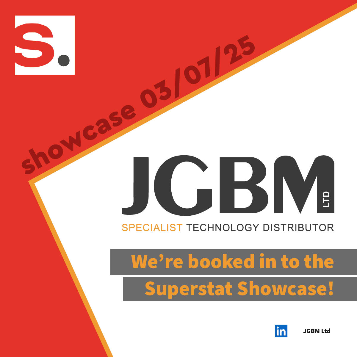 Please welcome our attending supplier JGBM! Come and meet them at our conference!

If you haven't already, sign up to the Superstat Showcase at superstat.co.uk/showcase-membe…