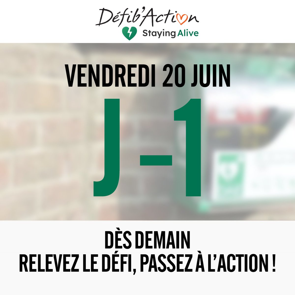 Demain, c’est le #DefibAction !
On part en mission pour sauver des vies 💚

Il faudra juste vous balader et ouvrir grand les yeux 👀
Votre mission : ajouter, valider et confirmer les DAE.

Alors, rechargez votre portable et prévenez vos amis.
Demain, on commence. Ensemble.