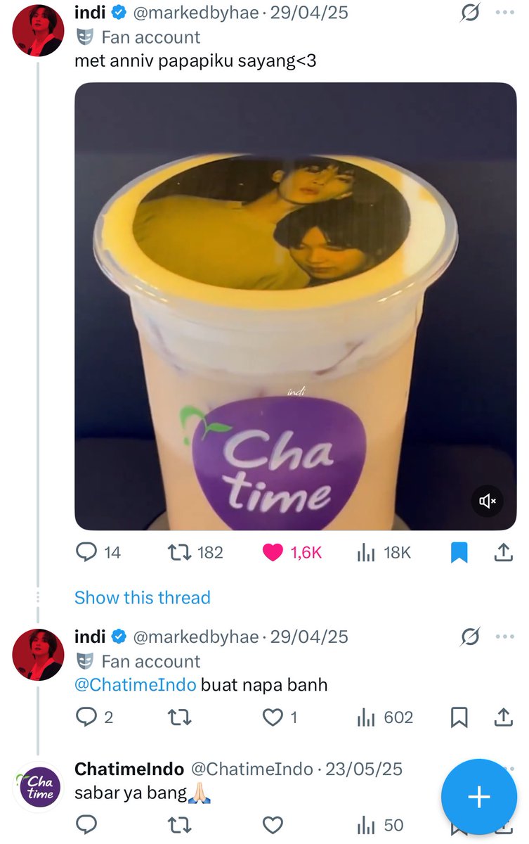 wow beneran dibikin😭 makasih banh <a href="/ChatimeIndo/">ChatimeIndo</a> 😭