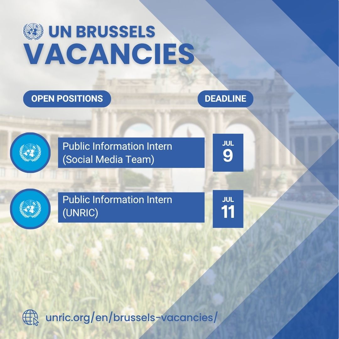 Two #Brussels internships with the #UN Regional Information Centre are now open to applicants!

careers.un.org/jobSearchDescr…
&amp;
careers.un.org/jobSearchDescr…
