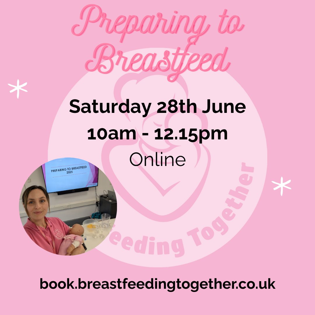 There are only a few places left on our "Preparing to Breastfeed" pregnancy session on 28th June.

You session is FREE and online, so you can enjoy it from the comfort of your own home.

#preparingtobreastfeed #freeantenatalsession #breastfeedinginformation #antenatal