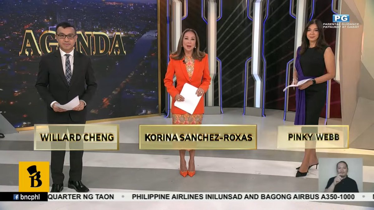 Sisimulan na ang #Agenda!

Samahan sina <a href="/Korina_Sanchez/">korina sanchez-roxas</a>-Roxas, <a href="/iampinkywebb/">Pinky Webb</a>, at <a href="/willardcheng/">Willard Cheng</a> sa pagtutok sa mga pinakamaiinit na isyu ng lipunan.

YT: youtube.com/live/r8ZFxZMwU…
FB: facebook.com/share/v/1AmTLi…