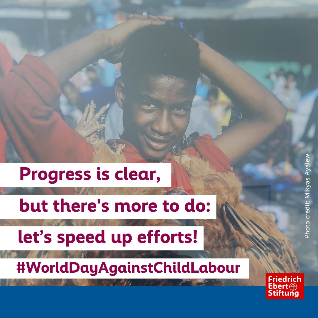 🧒🏽As the world marked #WorldDayAgainstChildLabour, <a href="/FES_ETH/">FES Ethiopia</a> stands with the 138M children trapped in child labour globally, 54M in hazardous conditions. In 🇪🇹&amp; Sub-Saharan Africa, poverty &amp; limited education drive this injustice.✊🏽Let’s act for #justice, #protection &amp; #education.