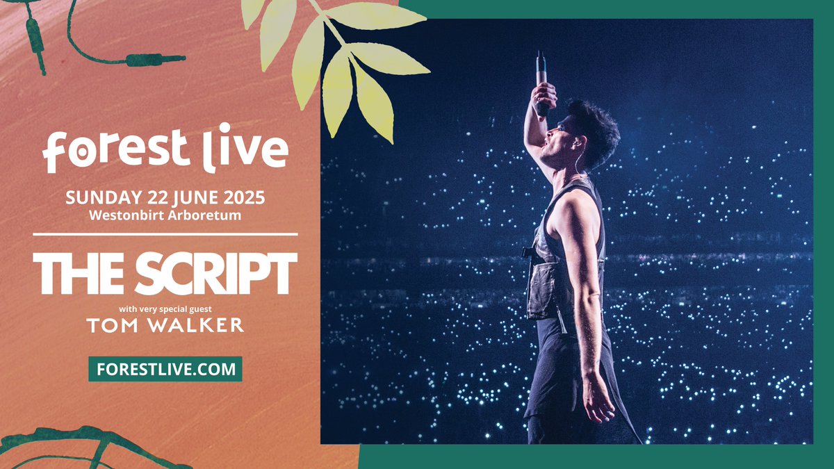 WestonbirtArb's tweet image. The stage is set as we welcome headliners @TheScript to conclude our amazing #ForestLive25 week!🎉🎶
Tonight's timings:
5pm – car parks open
7:15-8:00pm Tom Walker @IamTomWalker
8.45-10:20pm The Script
*All timings are approximate.
Details 👇forestlive.com/thescript#west…