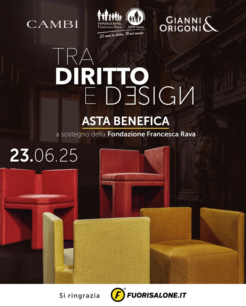 Fornasetti joins the charity auction "Tra Diritto e Design" to support <a href="/FrancescaRava/">Francesca Rava</a>’s "Palla al Centro" project for young people at Milan’s Beccaria Institute.
🎯 Bid online until 23 June → cambiaste.com/.../tra-diritt…
#DesignForGood #Fornasetti