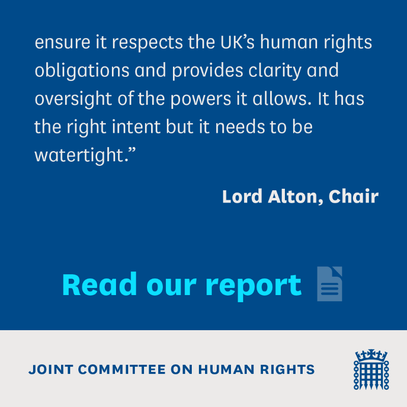 HumanRightsCtte's tweet photo. We have published a report on the Border Security, Asylum and Immigration Bill.

We are calling for amendments to tighten the Bill to punish the perpetrators and not the victims.

Read all our recommended amendments: https://t.co/UbJXzawsGM