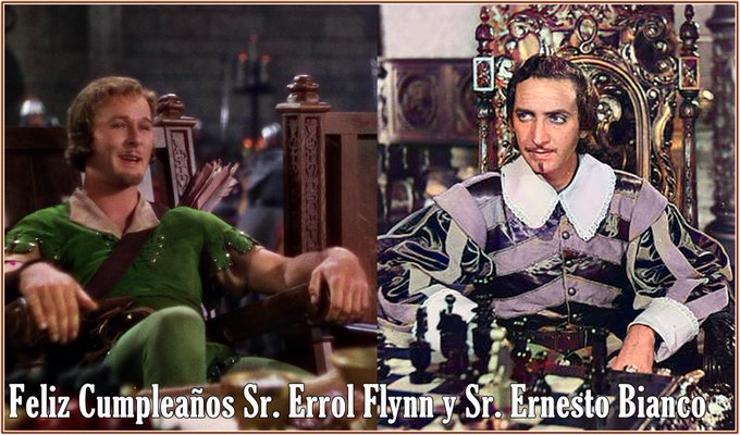 Un día como hoy nacieron dos grandes actores, uno fue Actor, Director y Guionista Argentino, el otro fue un actor de cine Australiano durante la edad de oro de Hollywood, conocido por sus personajes de aventurero y héroe romántico
Feliz cumple Sr. Ernesto Bianco y Mr. Errol Flynn